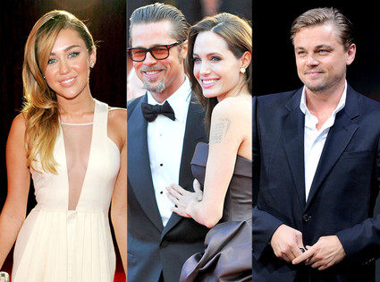 Miley Cyrus, Brad Pitt, Angelina Jolie, and Leonardo DiCaprio Miley Cyrus, Brad Pitt, Angelina Jolie, and Leonardo DiCaprio